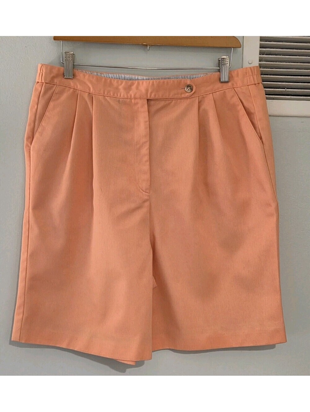 Talbots David Brooks Size 14 Coral High Waisted Pleated Culottes Bermuda Shorts